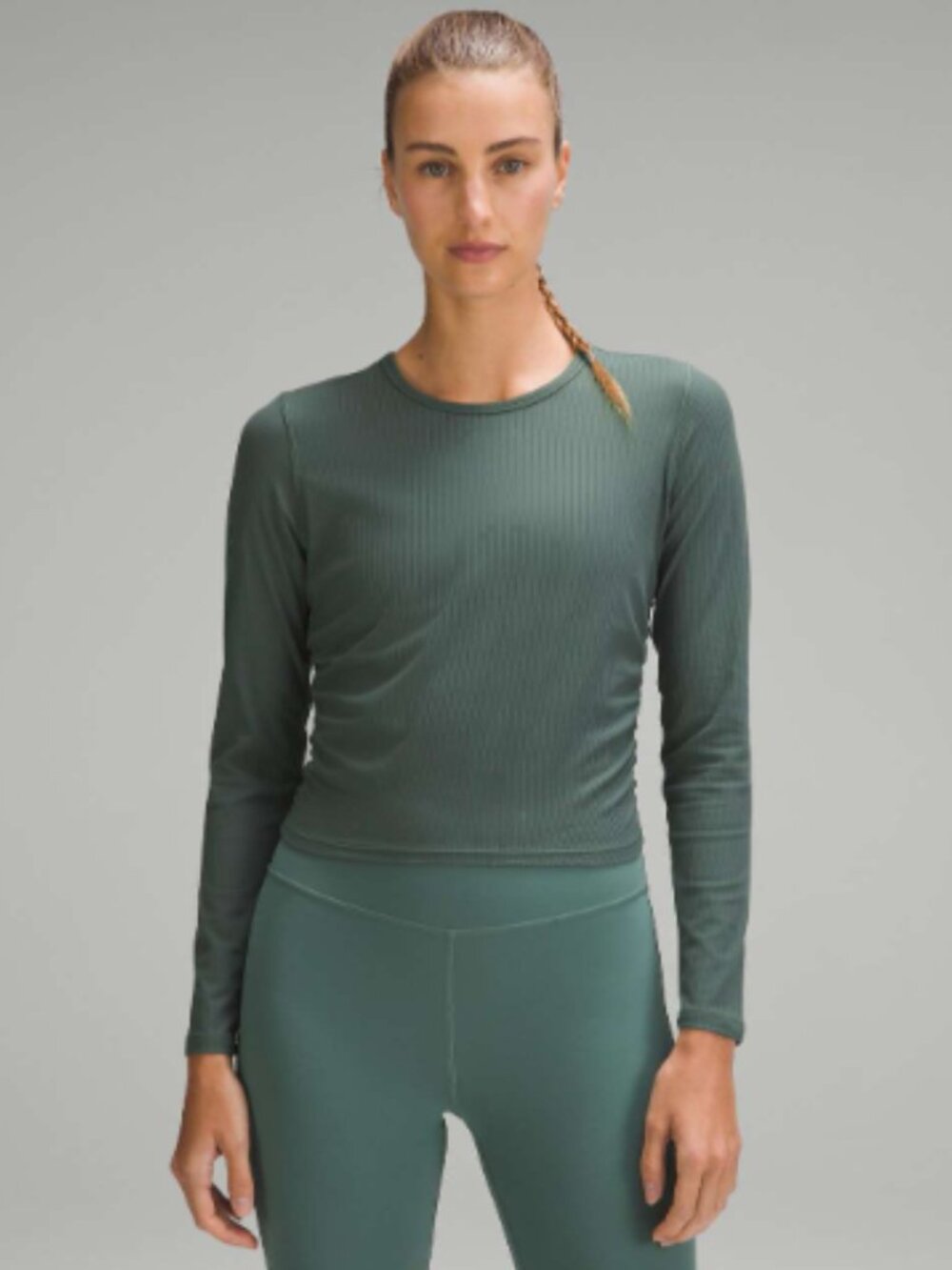 Lululemon All It Takes Ribbed Nulu Long-Sleeve Shirt Dark Forest | Size: 6